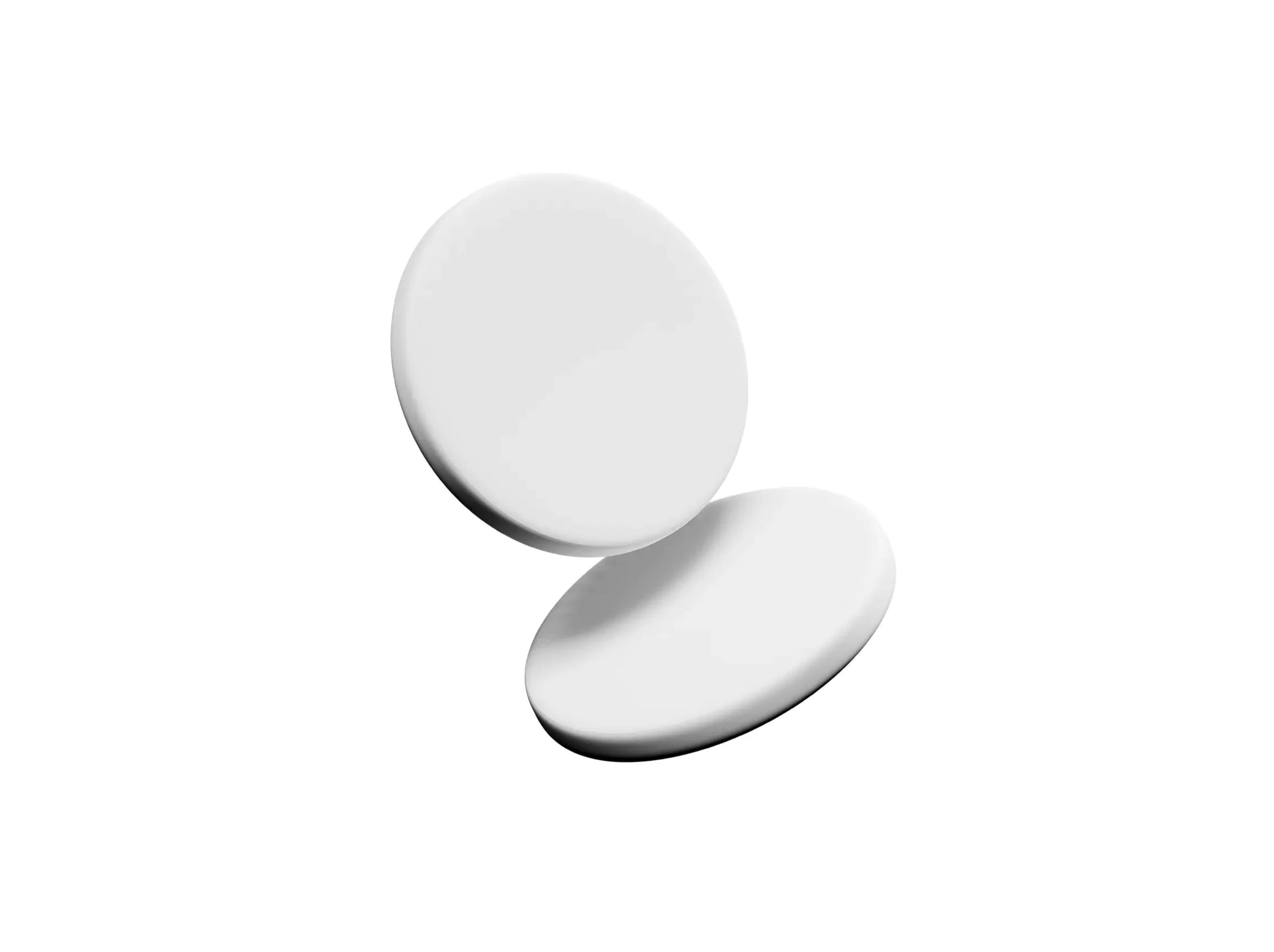 PTFE white mouse skates dots floating on white background