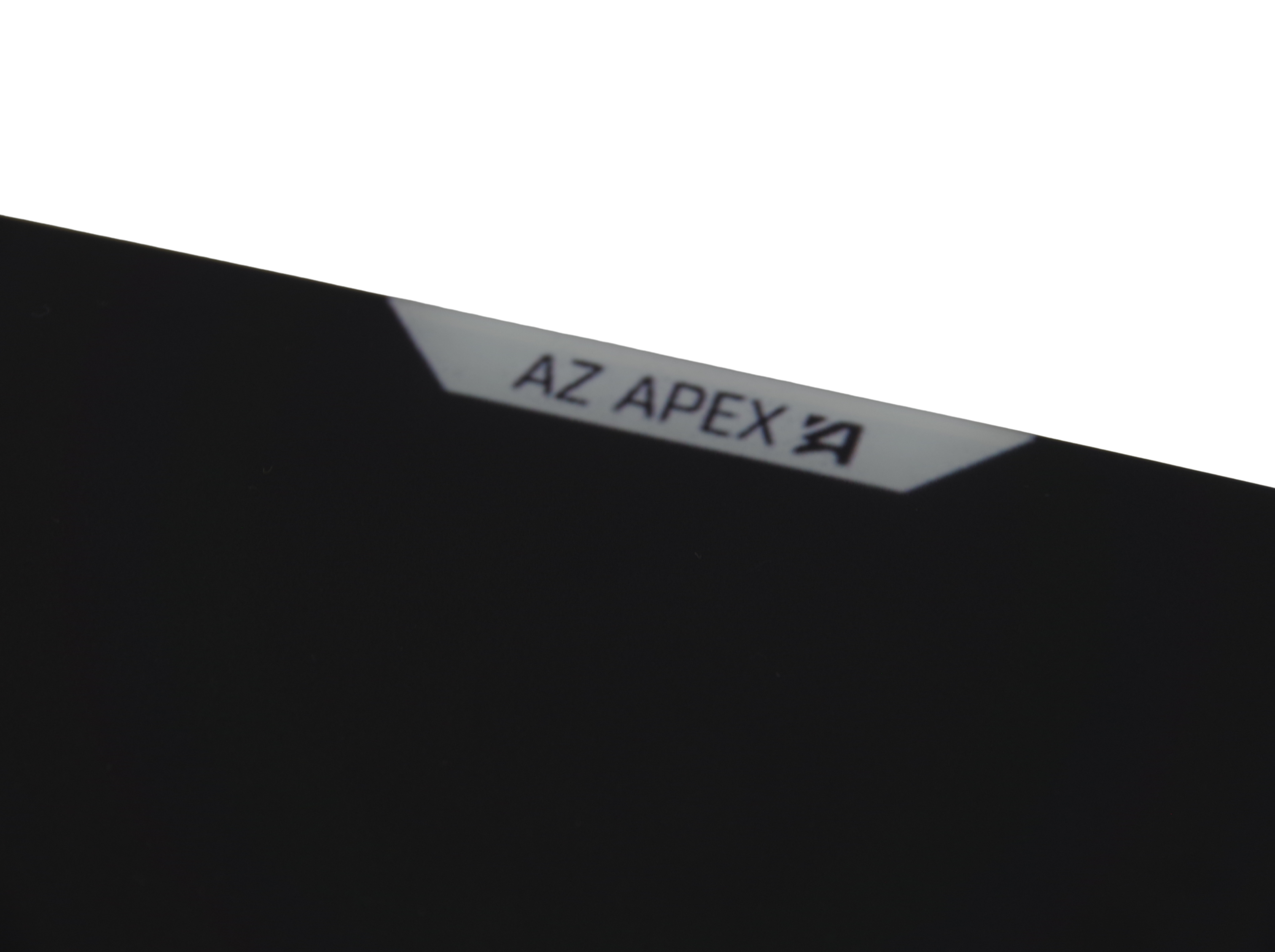 close up photo of the az apex glass mouse pad by azurepads which features a tapered edge and a balanced surface