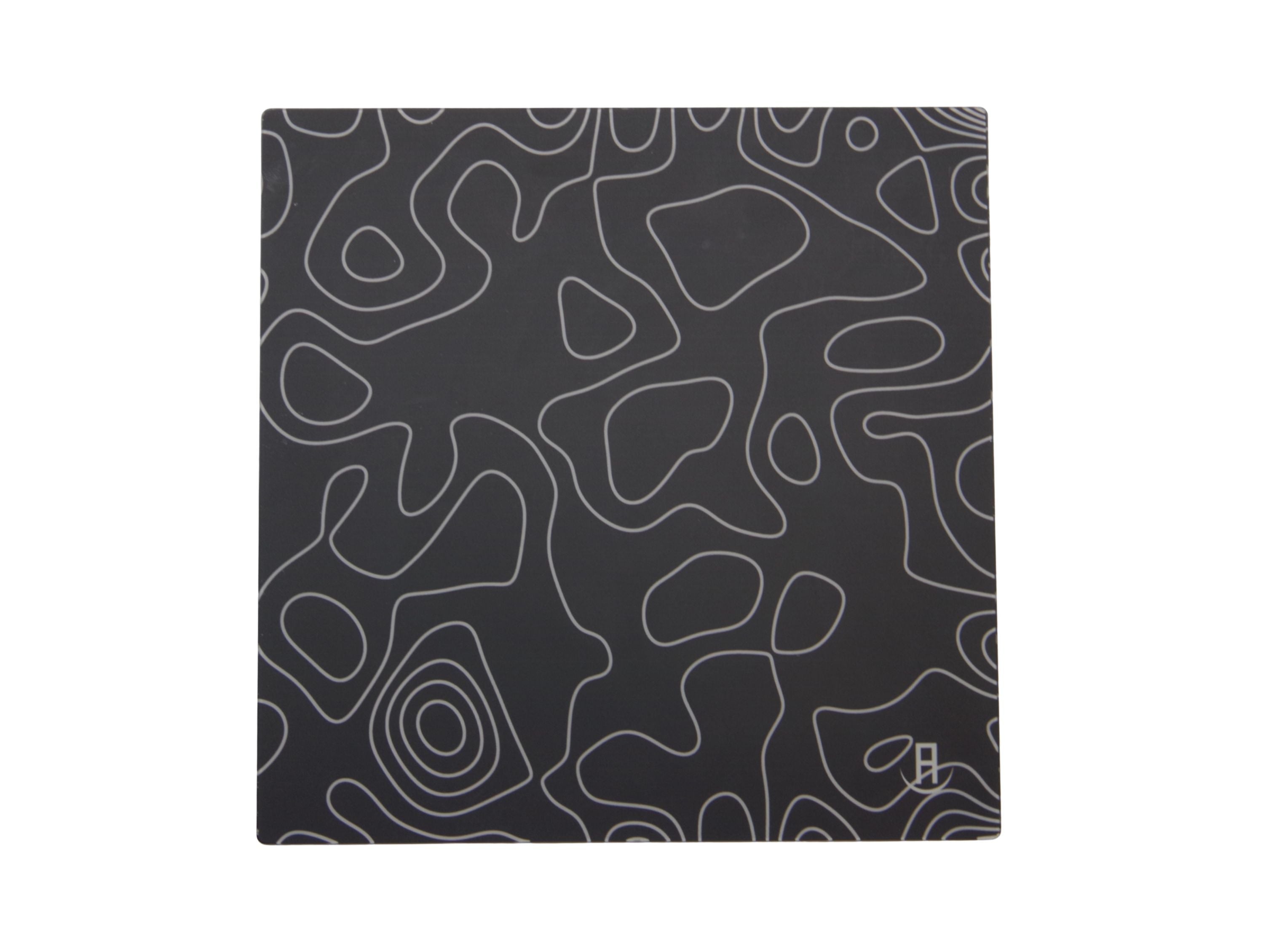 black topography glass mouse pad
