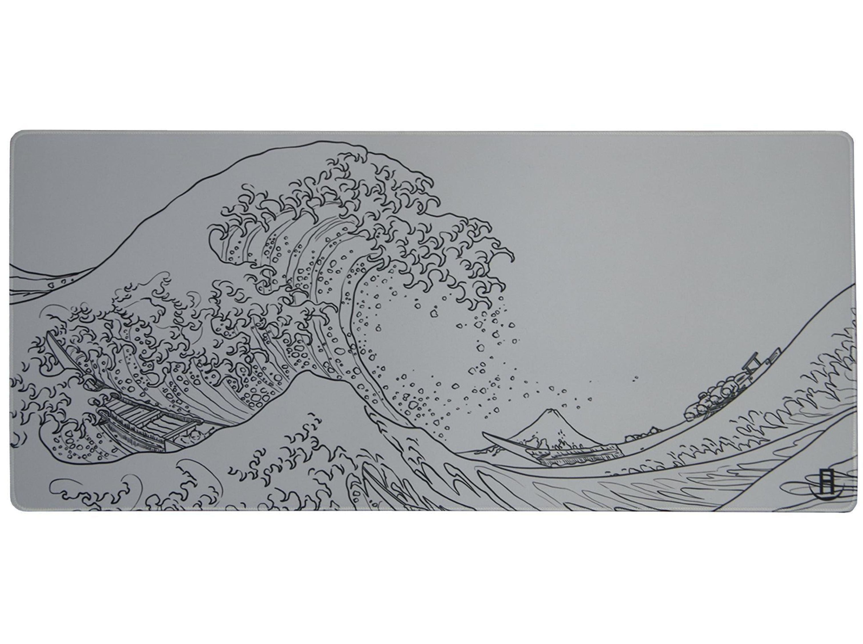 azure pads the great wave gaming mouse pad white