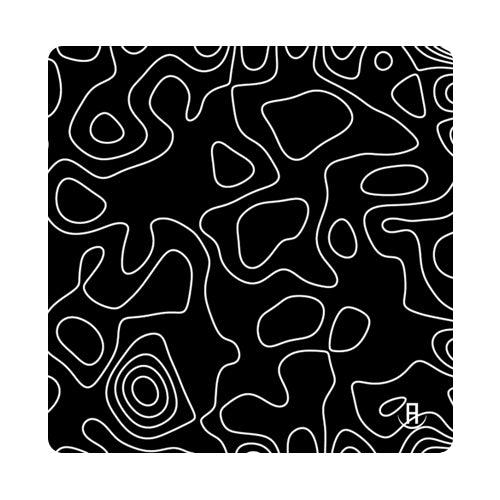 black topography glass mouse pad