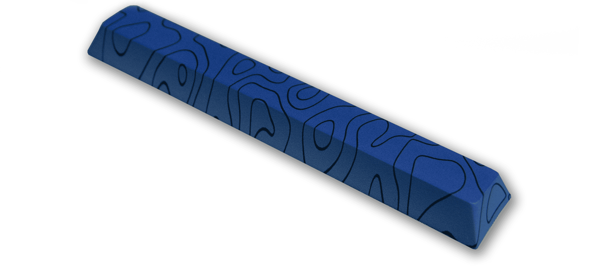 Blue topography spacebar 45 degree angle view