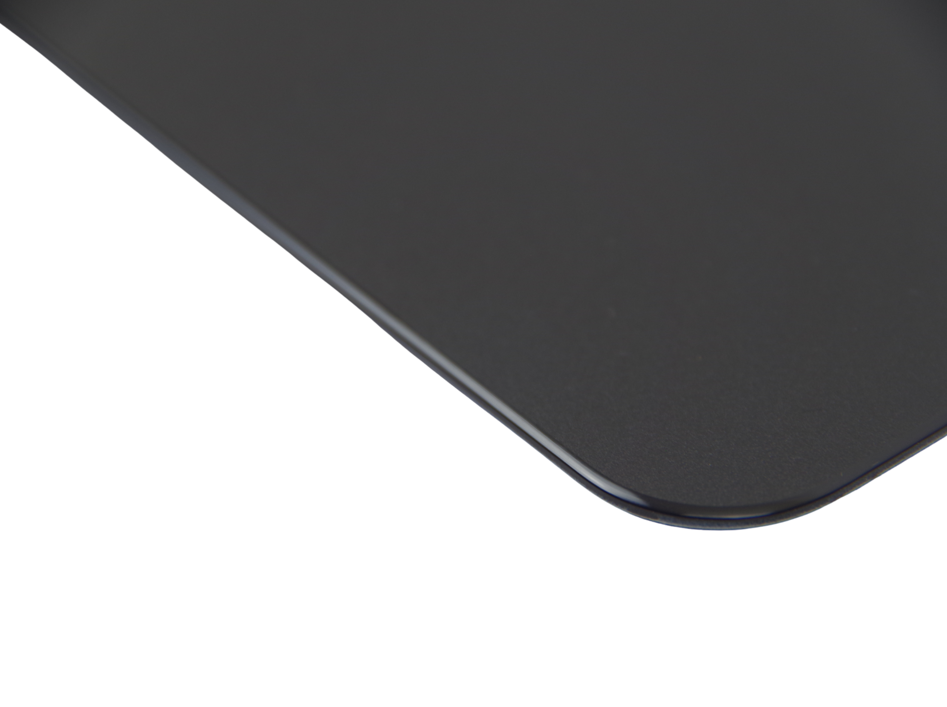 close up corner photo of the azurepads az apex glass mouse pad tapered edge