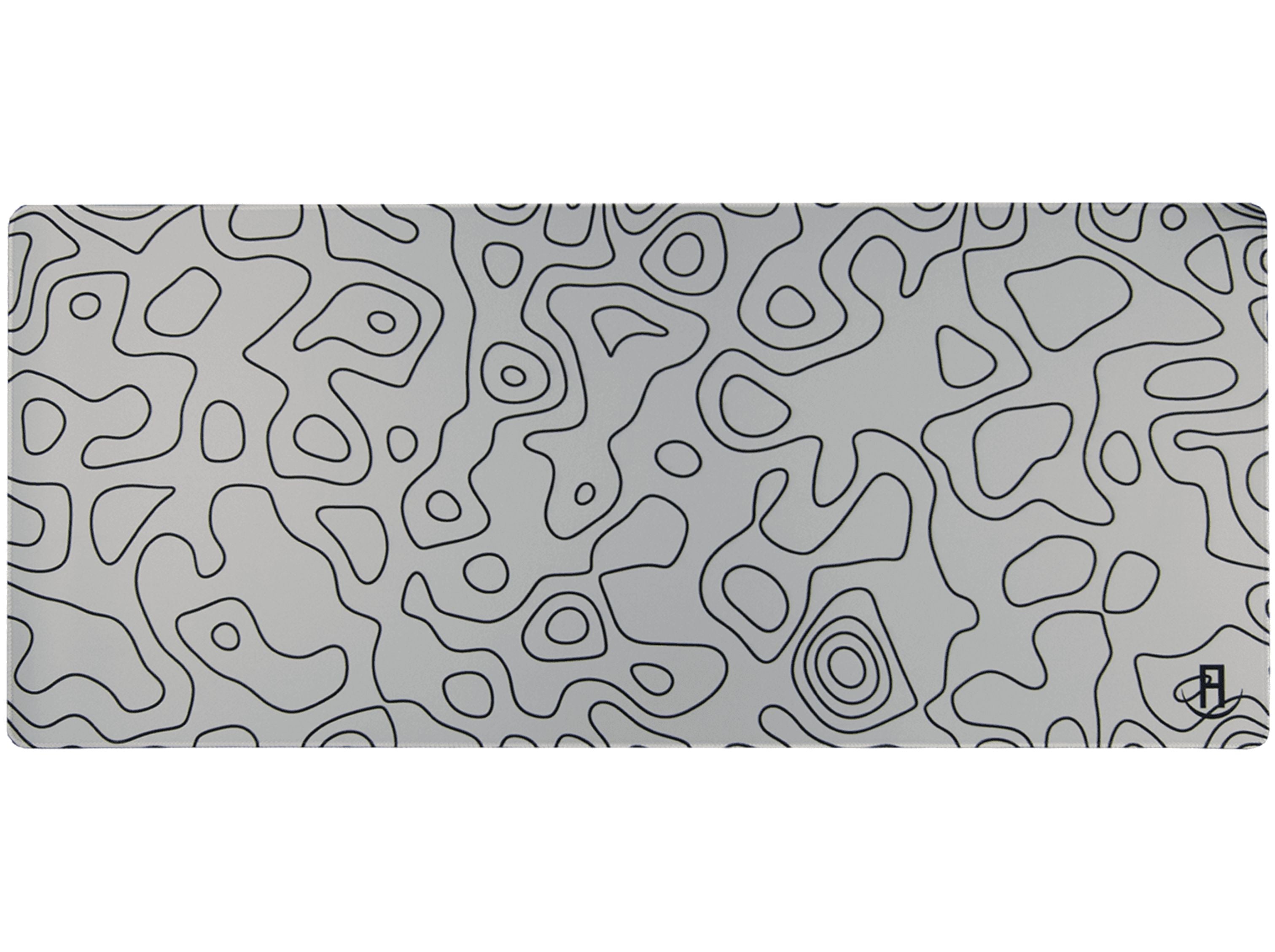 white topography gaming desk pad product photo
